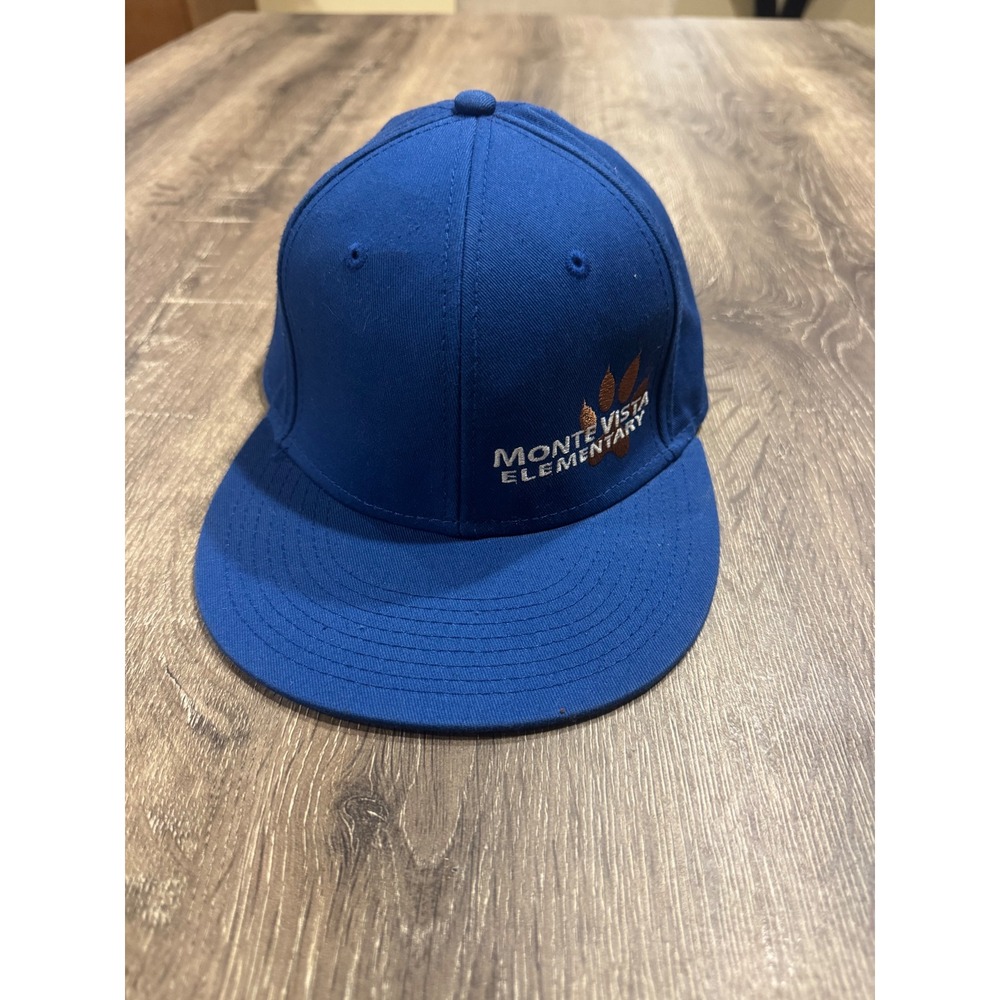 Otto Monte Vista Elementary Youth Baseball Cap Royal Blue Flat Brim Hat 145-1044
